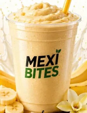 Banana Banana smoothie in a MexiBites cup, from the MexiBites menu flyer
